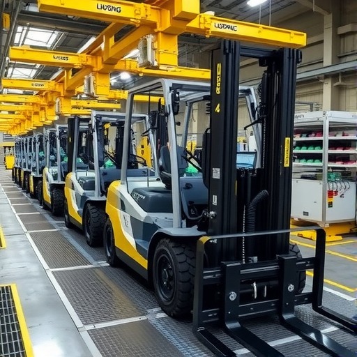 柳工F系列纯电动叉车下线_创启达优科机械