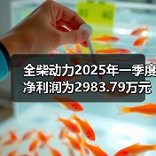 全柴动力2025年一季度净利润为2983.79万元，同比增长17.65%（图1）