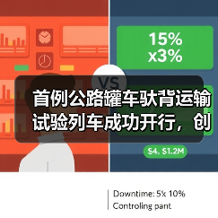 首例公路罐车驮背运输试验列车成功开行,创新多式联运模式(图1) 首例公路罐车驮背运输试验列车成功开行,创新多式联运模式(图1)