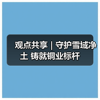 观点共享 | 守护雪域净土 铸就铜业标杆（图2）