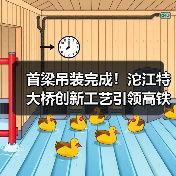 首梁吊装完成!沱江特大桥创新工艺引领高铁建设(图1) 首梁吊装完成!沱江特大桥创新工艺引领高铁建设(图1)